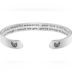 JoycuFF Memorial Gift Loss Loved Butterfly Lost Mom Dad Stainless Steel Jewelry